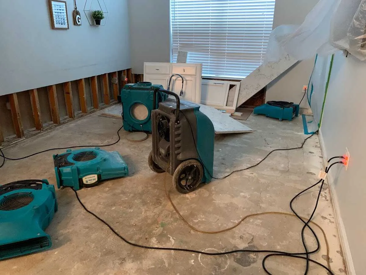 Dehumidifier in flood-cut room for Water Extraction & Removal in Aliso Viejo